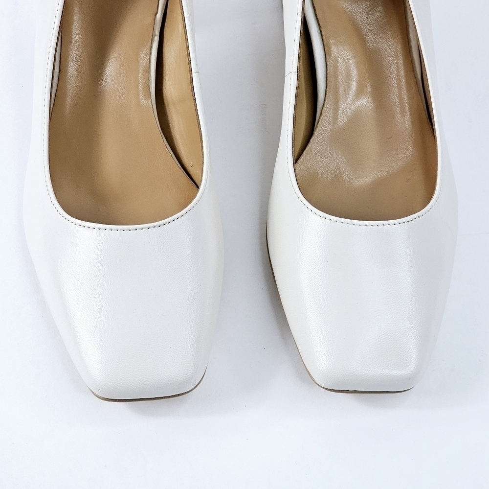 New! Naturalizer Karina Pump Leather Chunky Block Heel Square Toe Shoes. - Picture 12 of 16